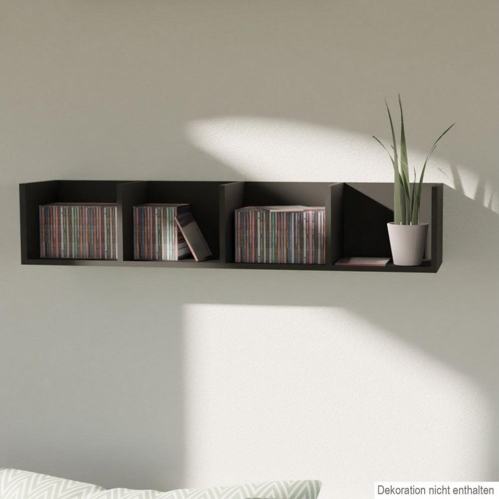 Wandregal Schweberegal Bücher Ablage Hängeregal Dekoregal Wandboard Schwarz Bild 1