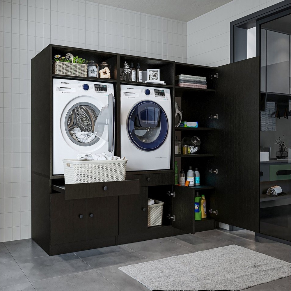 Roomart Waschmaschinenumbauschrank (Waschmaschinenschrank Trocknerschrank mit Schrankaufsätzen Waschturm) Bild 1
