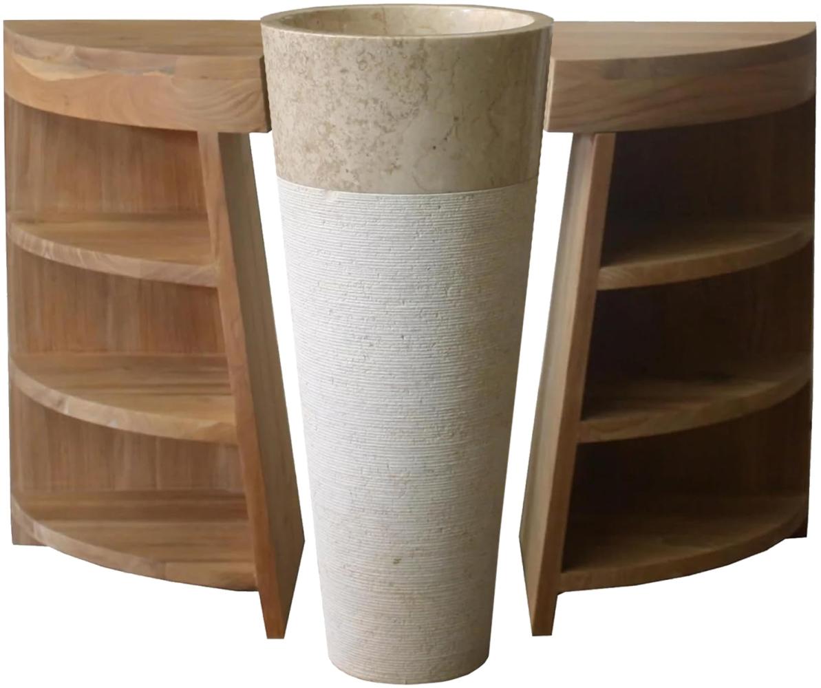 Waschbeckenunterschrank Laxa aus Teakholz - Breite vom Unterschrank: 120 cm Bild 1