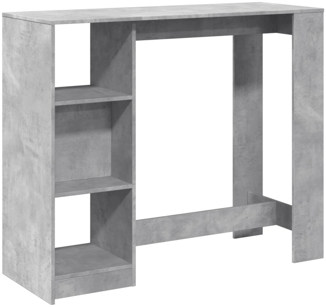 vidaXL Bartisch mit Regal Betongrau 124x46x103,5 cm Holzwerkstoff 854394 Bild 1