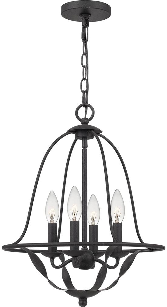 Quoizel QZ-BRADBURY-4P-GK Hängeleuchte Bradbury E14 40W Stahl; aschengrau B:40. 5cm Ø40. 5cm dimmbar höhenverstellbar Bild 1