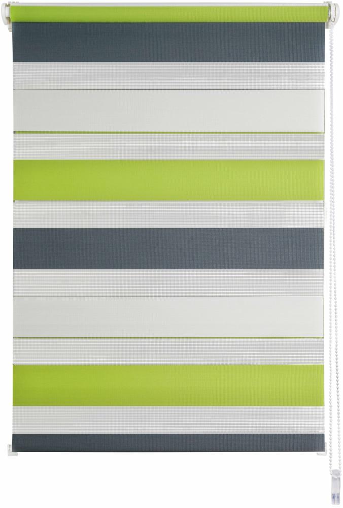 ondeco Doppelrollo Klemmfix Duo Rollo für Fenster ohne Bohren, Sonnenschutz Plisseerollo lichtdurchlässig und Blickdicht - Green-Grau - 60x160 cm Bild 1