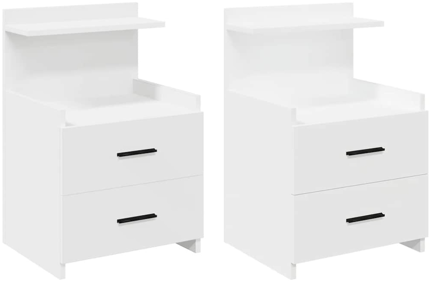 vidaXL Nachttische 2 Stk. mit 2 Schubladen Weiß 40x36,5x62 cm 858633 Bild 1