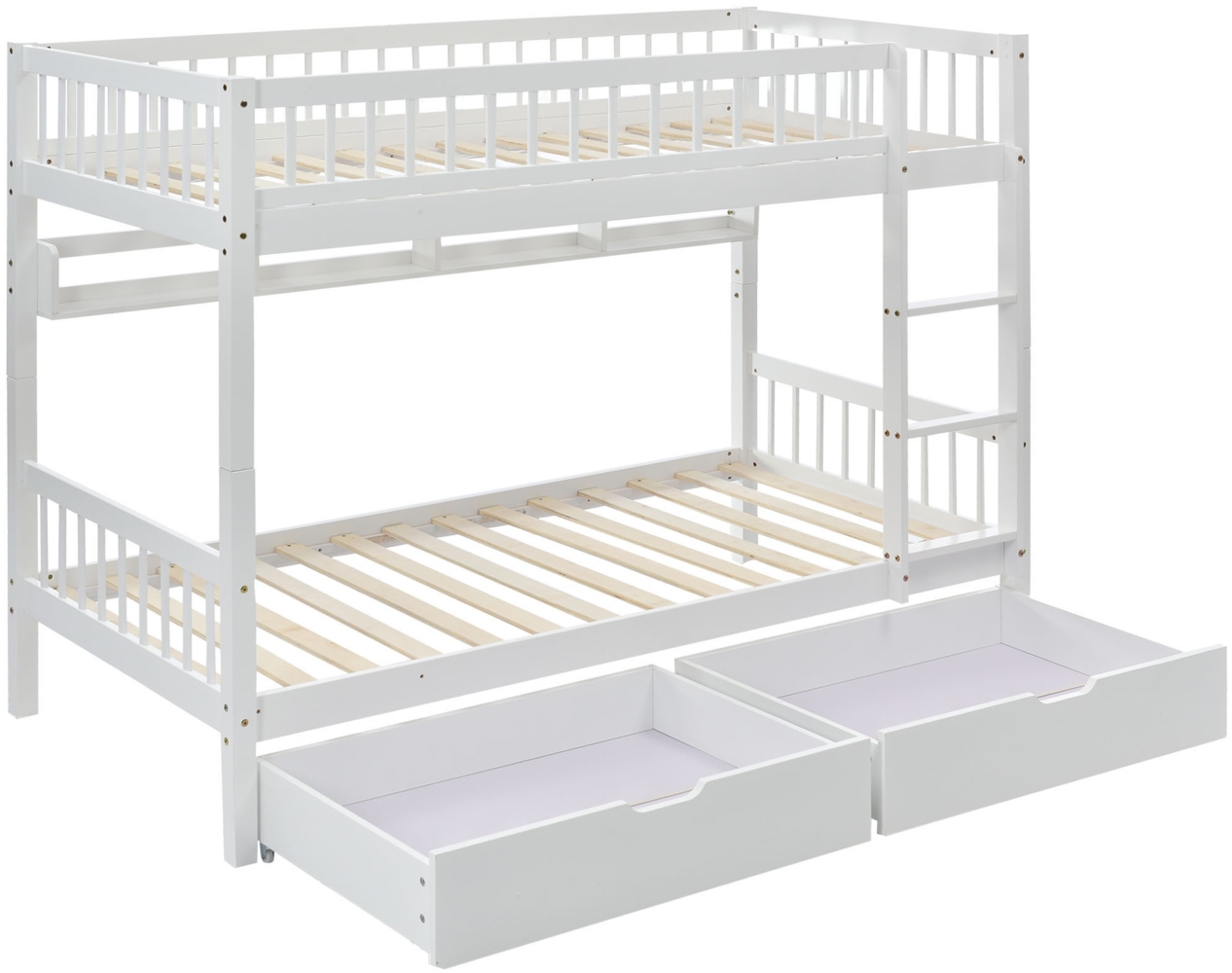 ComfortXL Etagenbett-O28141, Massivholz, Weiß, 205x152x152cm Bild 1