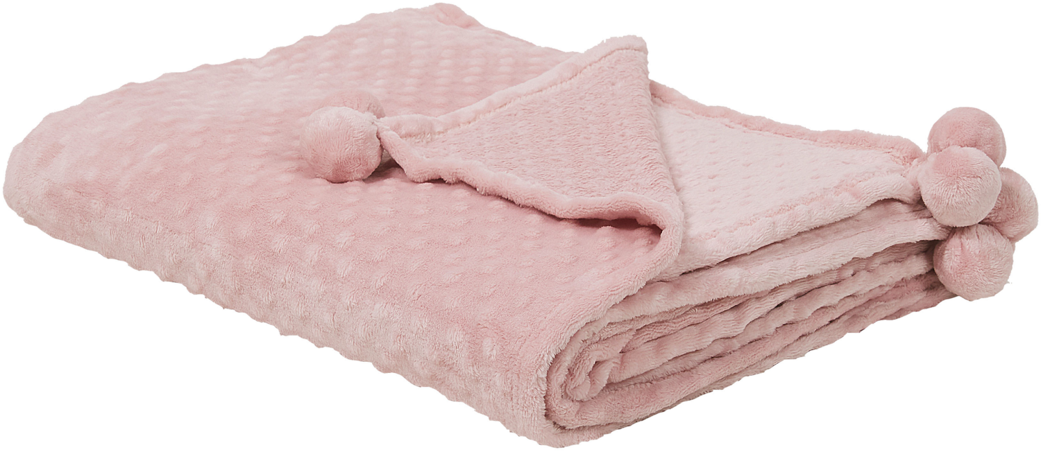 Kuscheldecke SAMUR Stoff 200 x 220 cm Rosa Kein Muster Bild 1