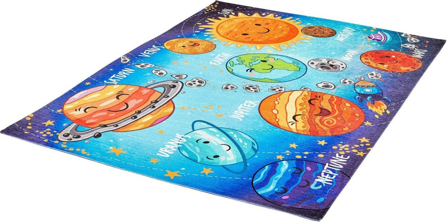 Obsession Kinderteppich My Torino Kids 230, rechteckig, Höhe: 10 mm, Motiv Weltall, Kinderzimmer Bild 1