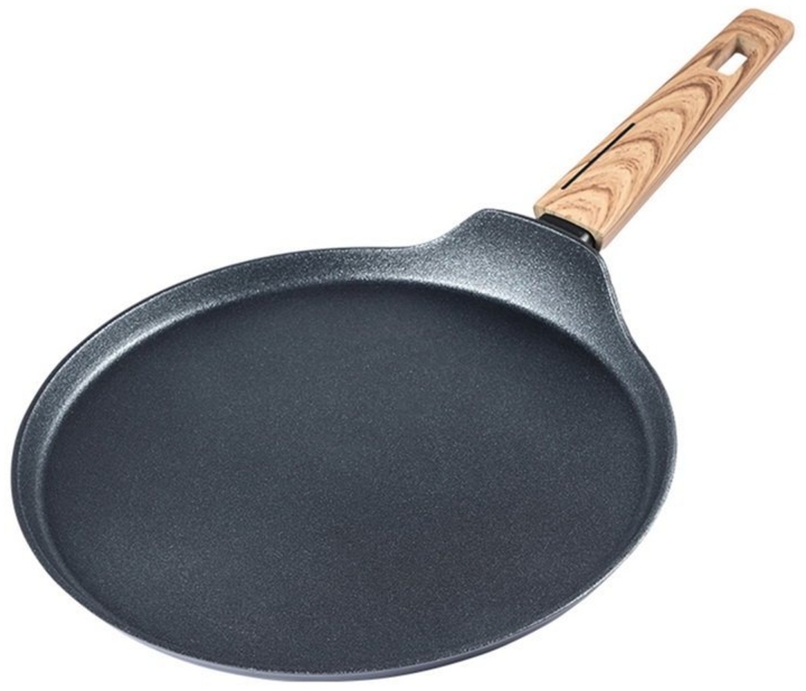 Schäfer Elektronik Crêpepfanne Crepepfanne Ø 28 cm "Maple Wood" Pfannenkuchenpfanne, geschmiedete Aluminiumlegierung, Raue Antihaftbeschictung Bild 1