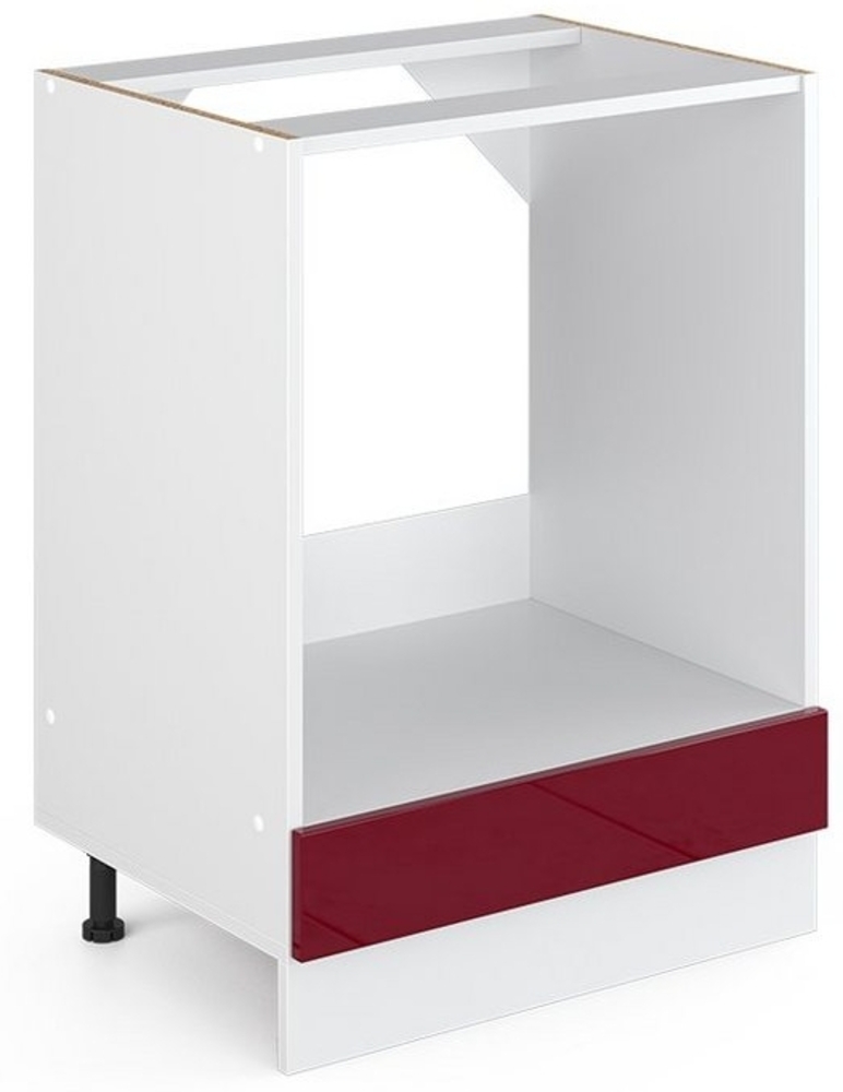 Vicco Küchenschrank R-Line Hängeschrank Unterschrank Küchenzeile Küchenunterschrank Arbeitsplatte, Möbel verfügbar in 6 Dekoren (Bordeaux ohne Arbeitsplatte, Herdumbauschrank 60 cm) Bild 1