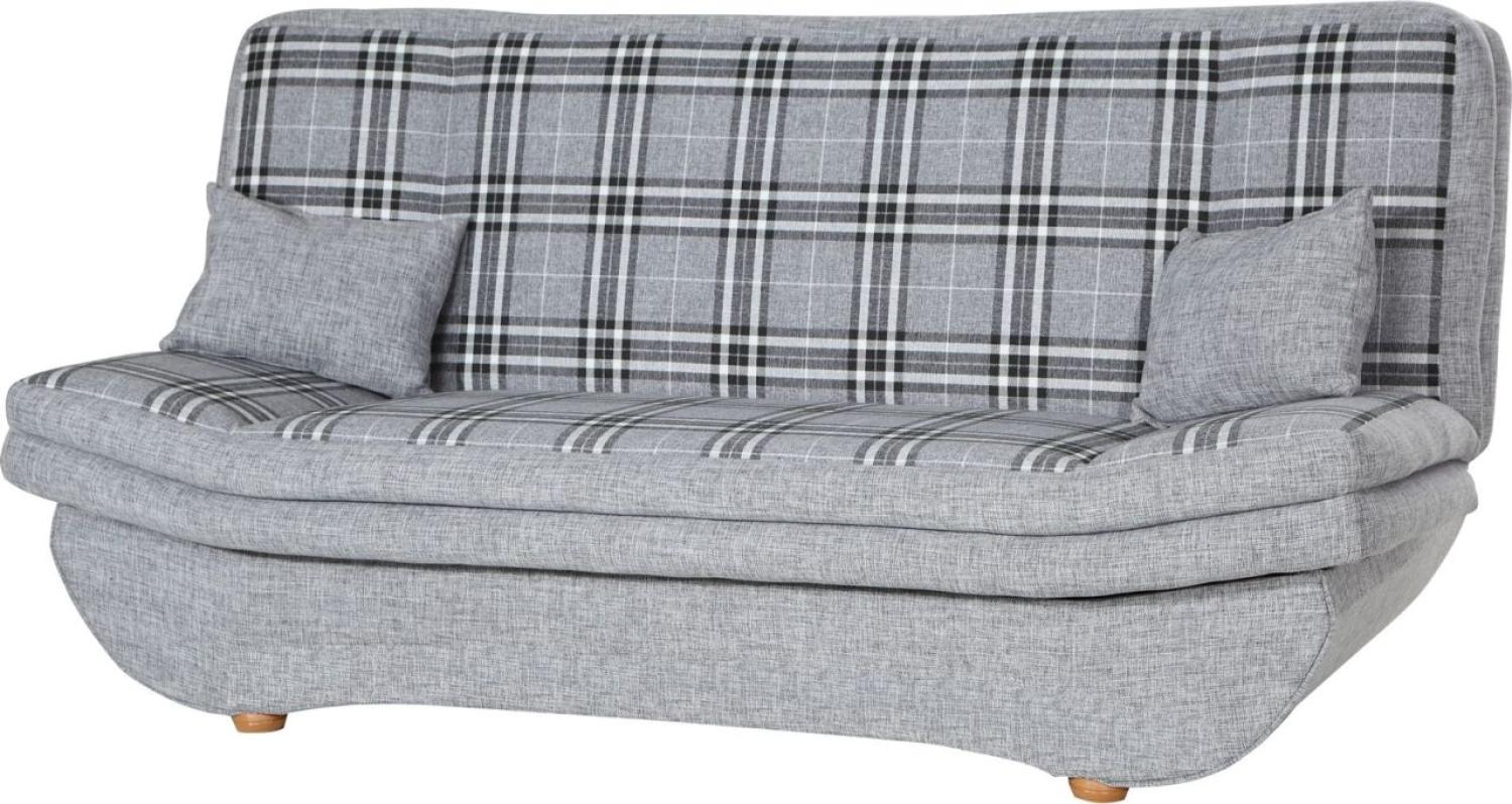 Klick-klack-Sofa Schlafsofa KANDY in Stoff Grau-Karo Bild 1