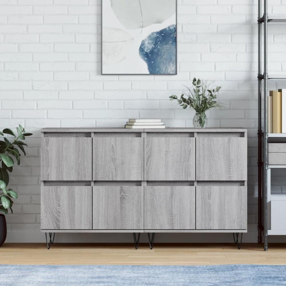 vidaXL Sideboards 2 Stk. Grau Sonoma Holzwerkstoff 3190179 Bild 1