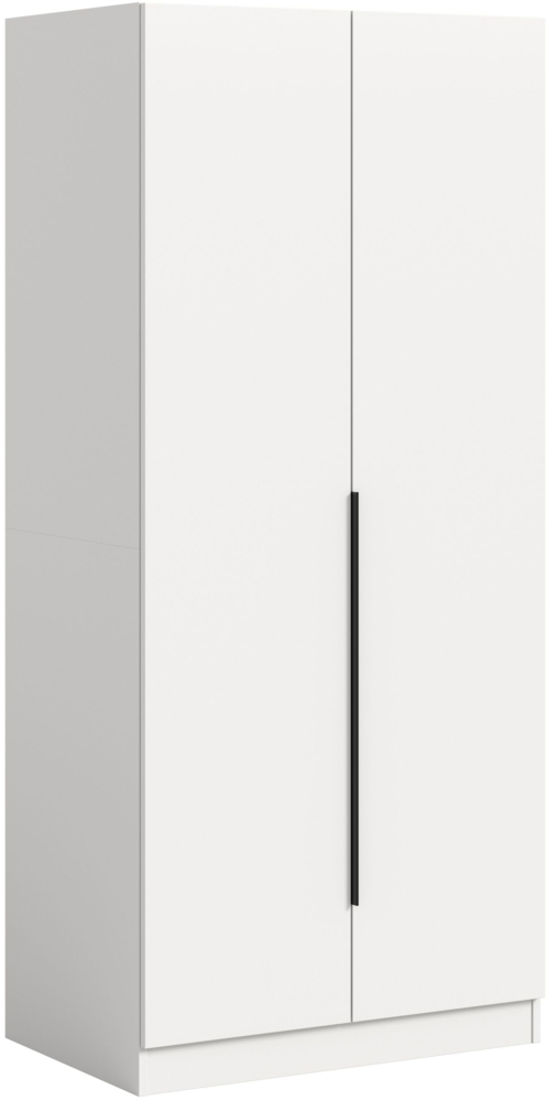 Kleiderschrank Alvas 2-türig (B/H/T: 80x180x52 cm) in weiß und weiß Bild 1