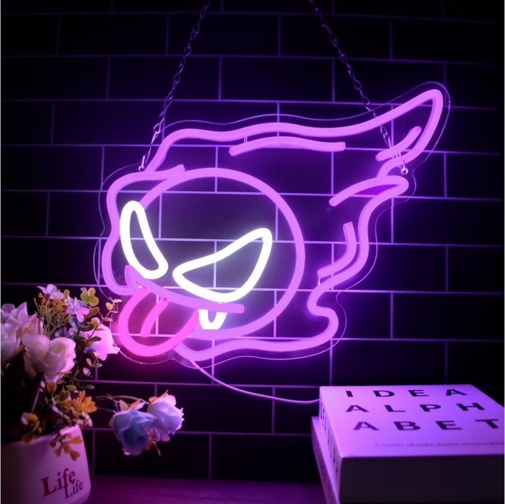 Sunicol LED Dekolicht LED Neonschild, Totenkopf Feuerkopf, Halloween, Gaming Wanddekoration, Partys, Anime-Neonschild, Weihnachtsgeschenke Bild 1