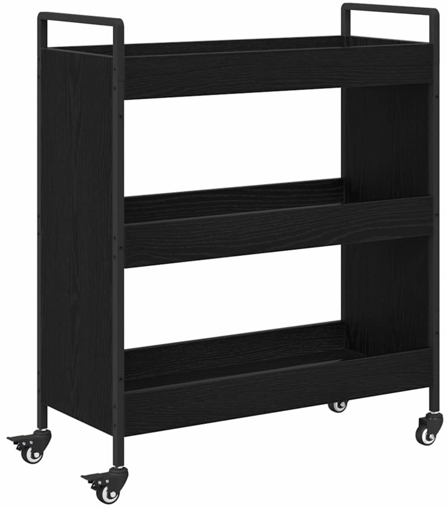 vidaXL Küchentrolley Schwarz Eichen-Optik 70 x 30 x 82 cm 879626 Bild 1