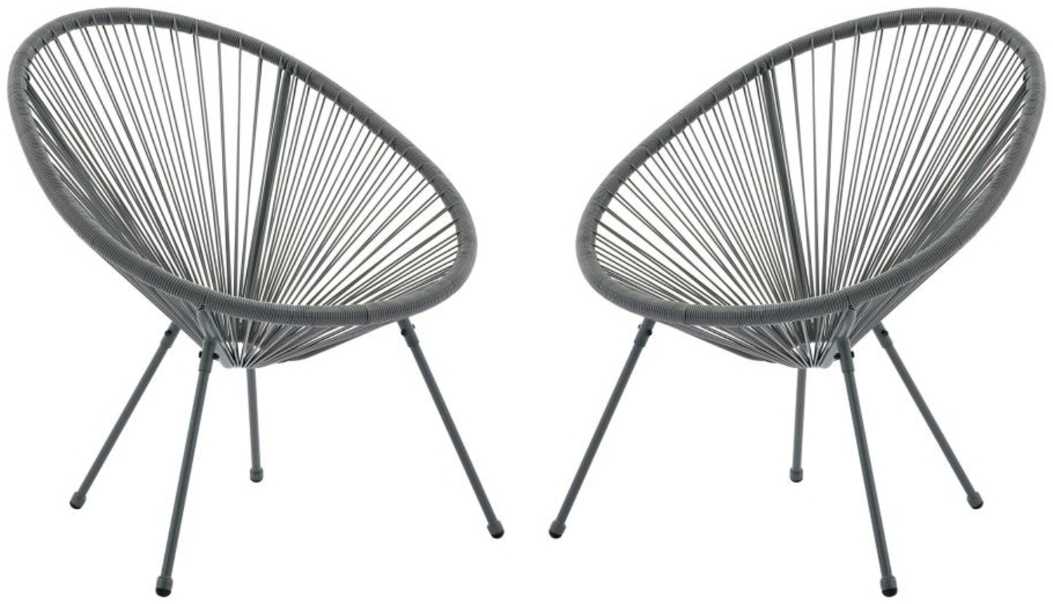 Vente-unique - Gartensessel 2er-Set - Polyrattan - Anthrazitgrau - ALIOS III von MYLIA Bild 1