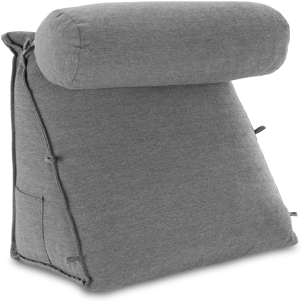 aktivshop Rückenkissen mit Nackenrolle für Bett & Sofa, 55x50x30cm, waschbarer Bezug Bild 1