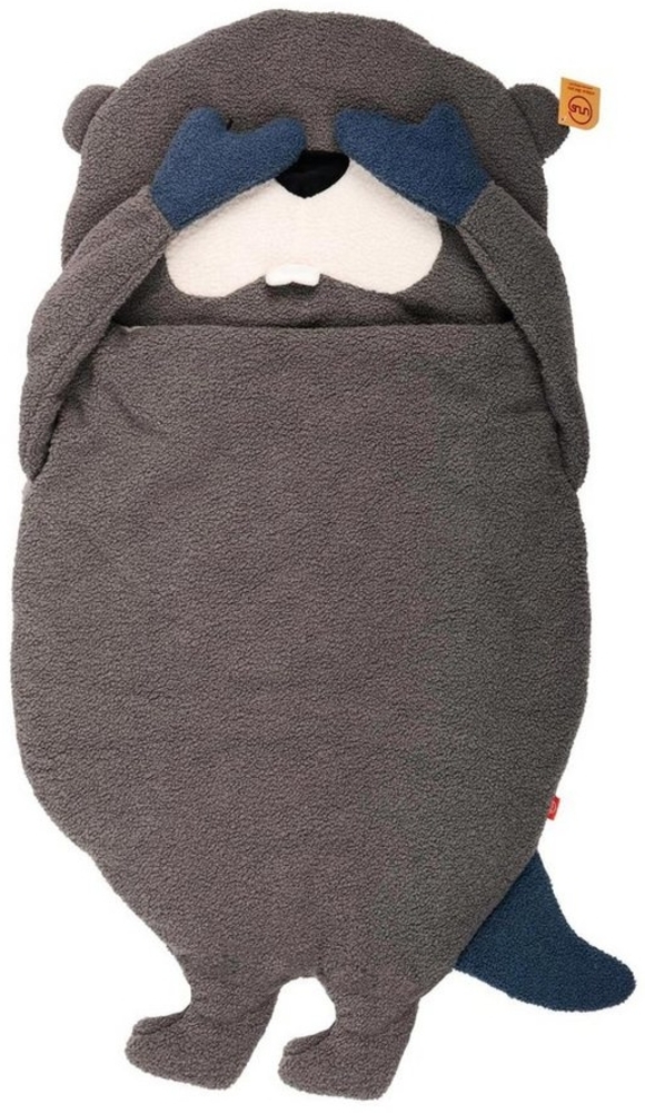 UNUS HOME Kinderschlafsack Biberschlafsack grau (1 tlg, Länge: 120 cm, Breite: ca. 75 cm), Mumienschlafsack, Ganzjahres-Schlafsack, Babyschlafsack kuschelig Bild 1