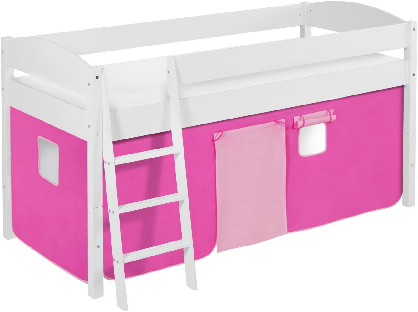 Lilokids 'Ida 4105' Spielbett 90 x 200 cm, Rosa, Kiefer massiv, mit Vorhang Bild 1