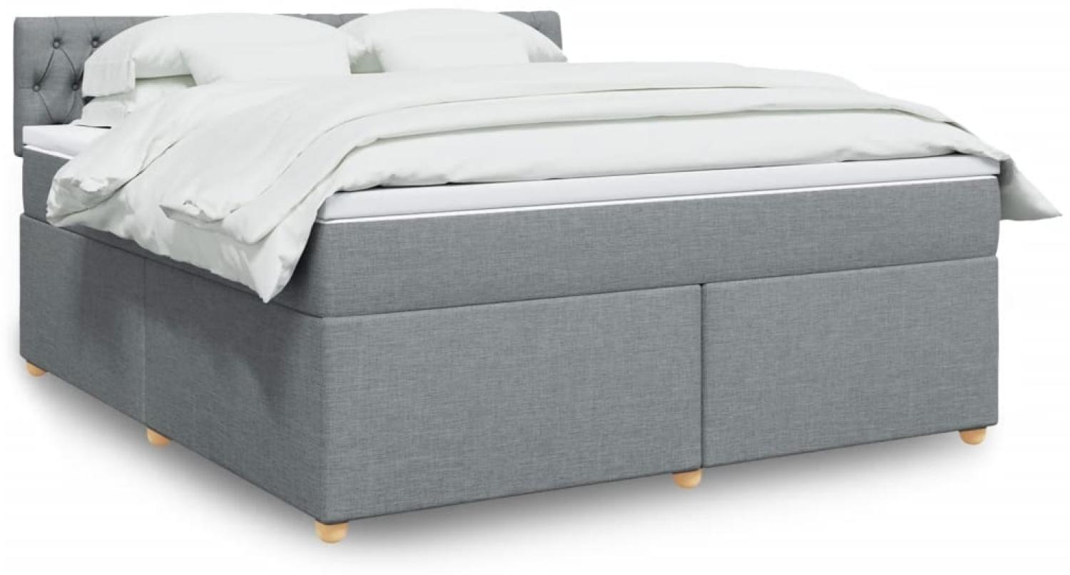 vidaXL Boxspringbett mit Matratze Hellgrau 180x200 cm Stoff 3286766 Bild 1