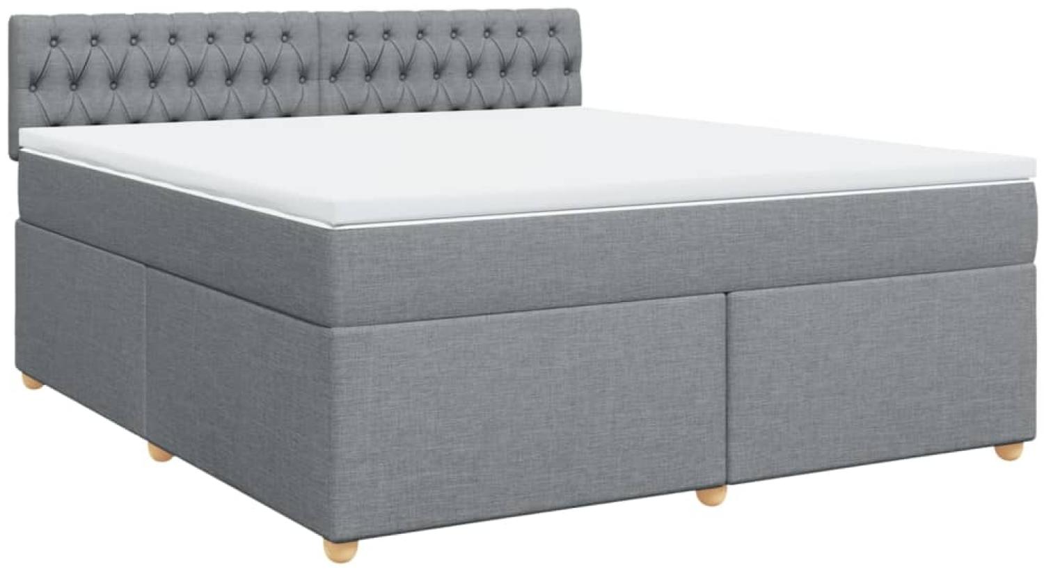 vidaXL Boxspringbett mit Matratze Hellgrau 180x200 cm Stoff 3286766 Bild 1