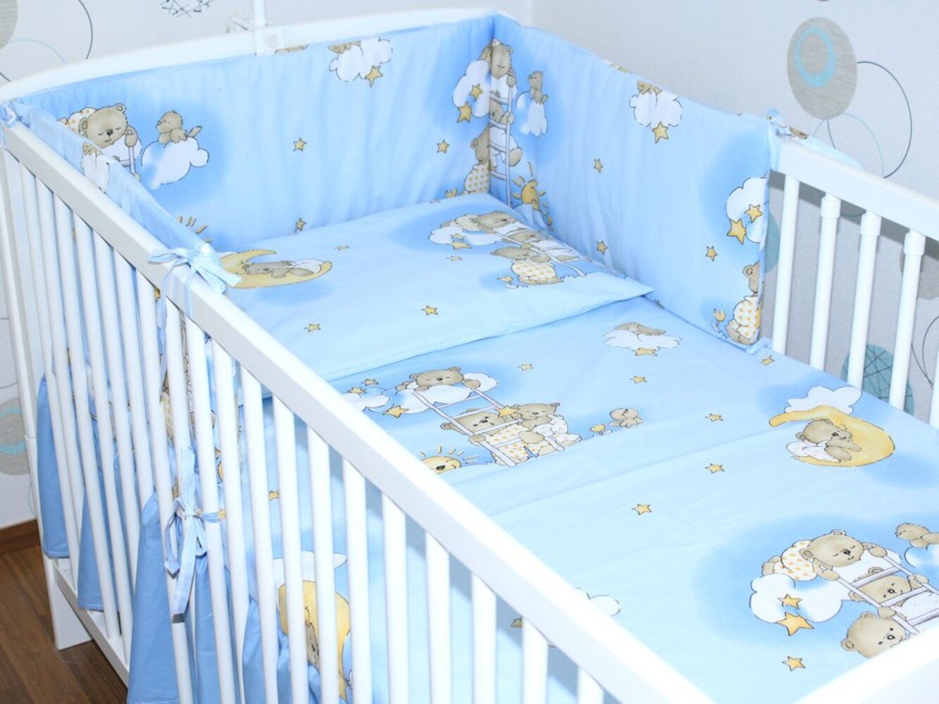 Primawela Babybettwäsche 3 teiliges Baby Bettset mit Bettwäsche und Nestchen für Bett 70x140 cm Bild 1