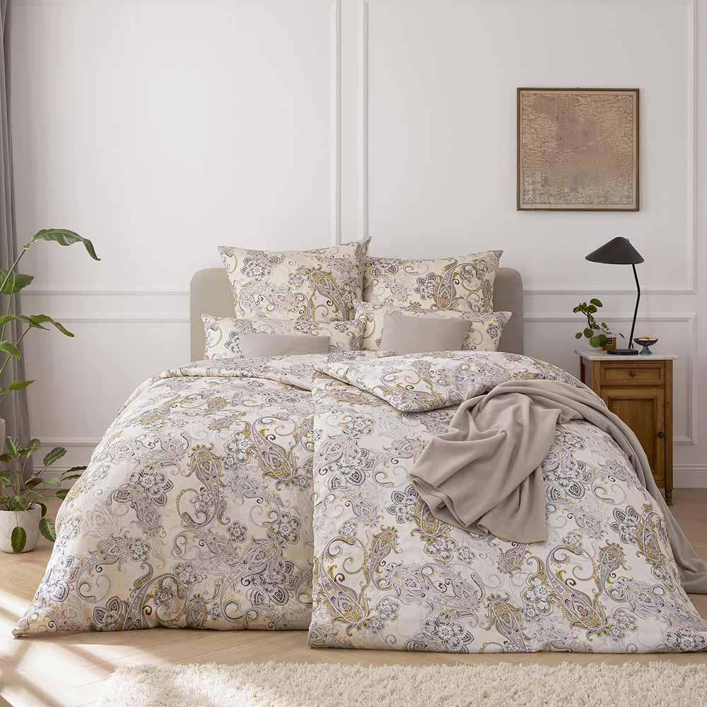 Estella Satin de Luxe Bettwäsche DD 155x220 Charlotte Paisley creme 1047-215 Bild 1