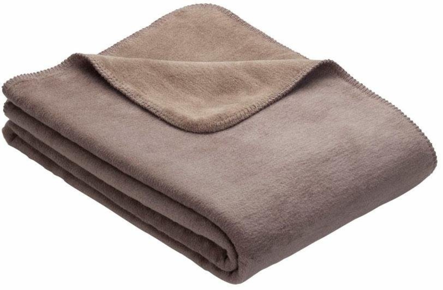 Ibena 'Dublin' Uni Doublefacedecke, Baumwollmischgewebe espresso/hellbraun, 150x200cm Bild 1