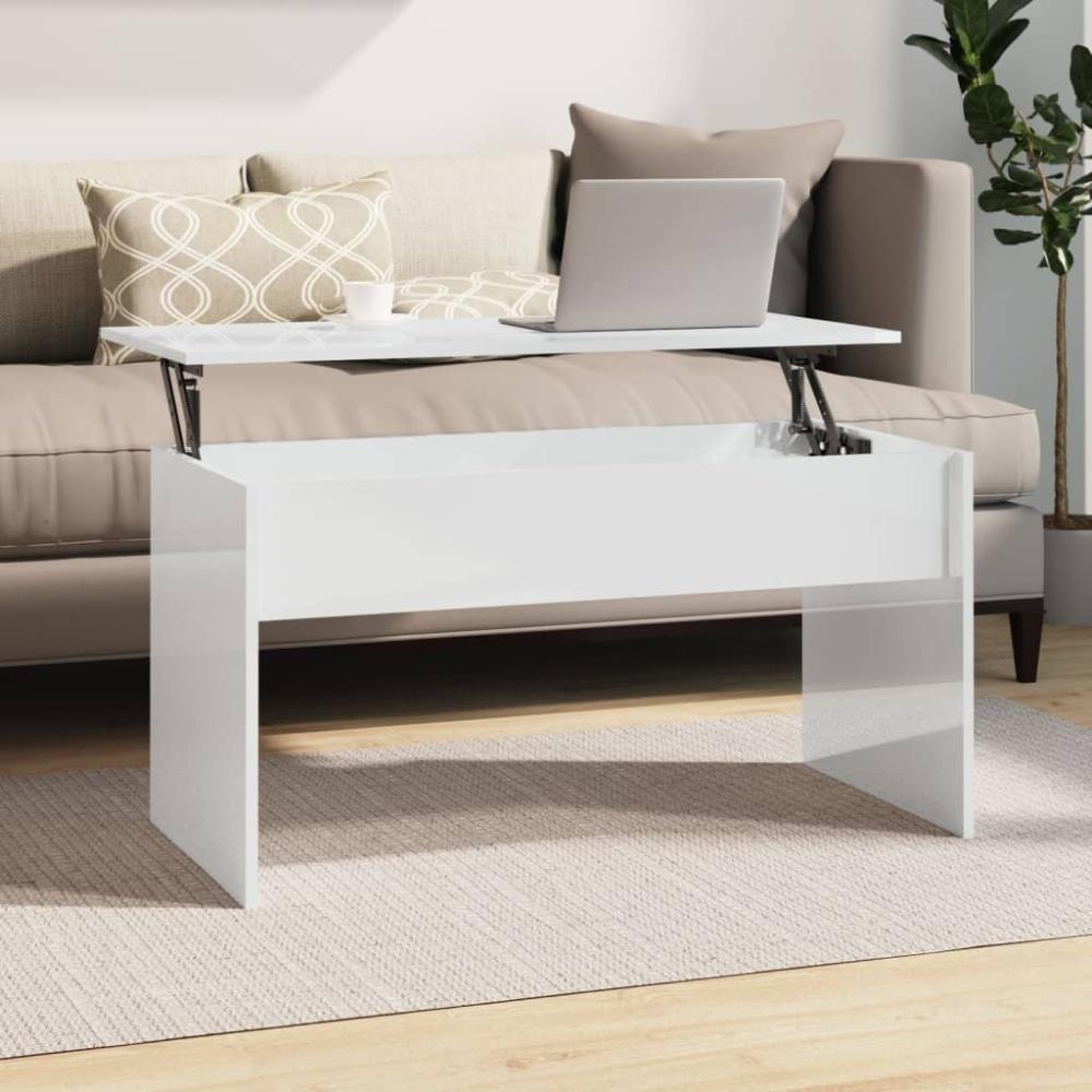 vidaXL Couchtisch Hochglanz-Weiß 102x50,5x52,5 cm Holzwerkstoff 809635 Bild 1