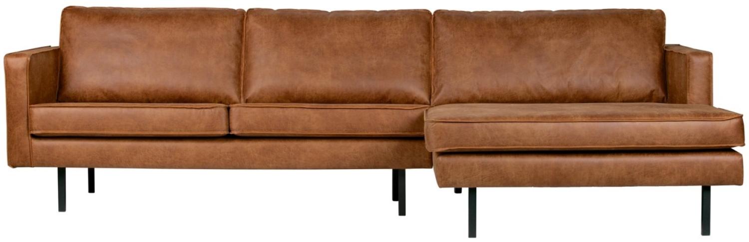 Longchair-Sofa Rodeo Rechts - Leder Cognac Bild 1