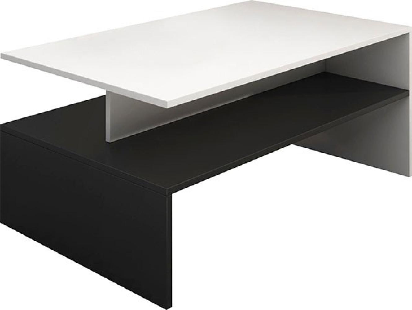 Couchtisch "Baros" Wohnzimmertisch 100x60 cm weiß schwarz Bild 1