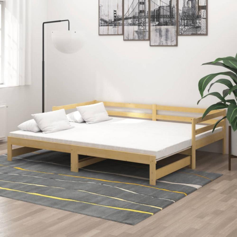 vidaXL Tagesbett Ausziehbar Kiefer Massivholz 2x(90x200) cm Bild 1