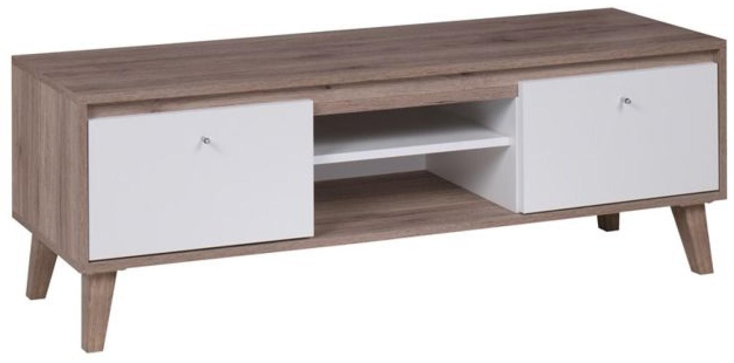 Lowboard TV Schrank KALMAR 135x46,5x40 cm in Sanremo / Weiss Bild 1