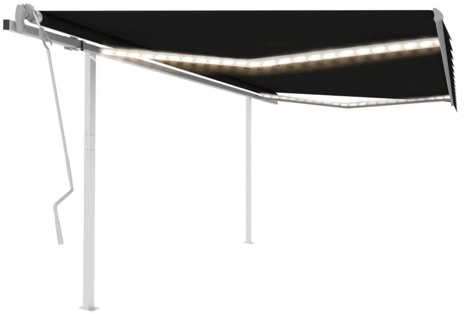 vidaXL Markise Manuell Einziehbar mit LED 4,5x3,5 m Anthrazit 3070044 Bild 1