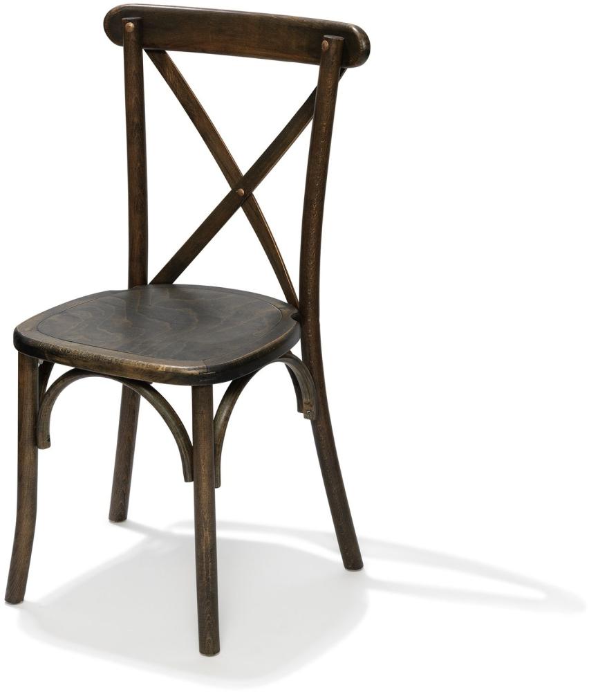 Crossback Stapelstuhl Massivholz, Braun, 48X47X88Cm (Bxtxh), 50100 7 Stück Bild 1