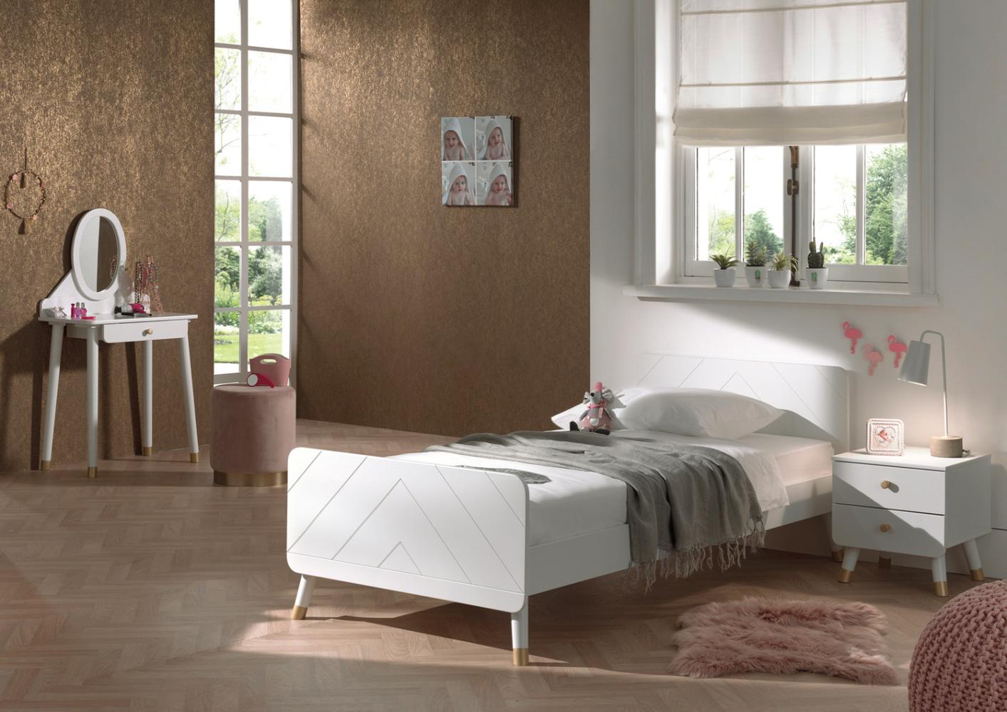 Set BILY Einzelbett mit Nachtkonsole und Schminktisch MDF Weiß Bild 1