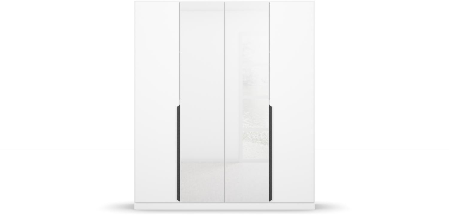 Drehtürenschrank >Artemis< in alpinweiß / Kristallweißglas - 181x210x54 (BxHxT) Bild 1