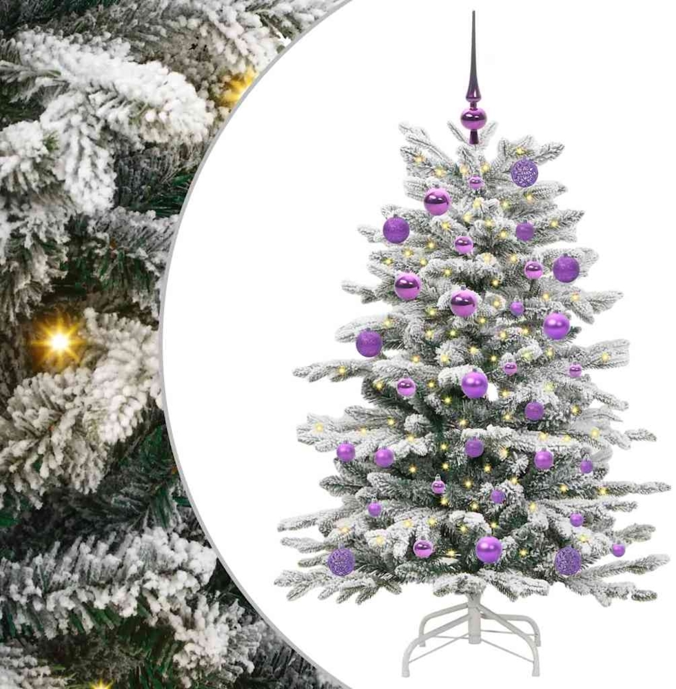 vidaXL Künstlicher klappbarer Weihnachtsbaum Weiß 120 cm PE und PVC 3395628 Bild 1