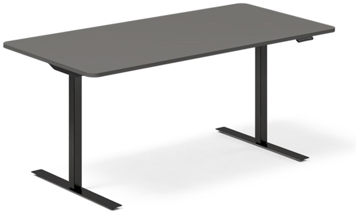 Hebe-/Senktisch DNA Anthrazit 1600x800 mm 2 Beine/Schwarz Bild 1