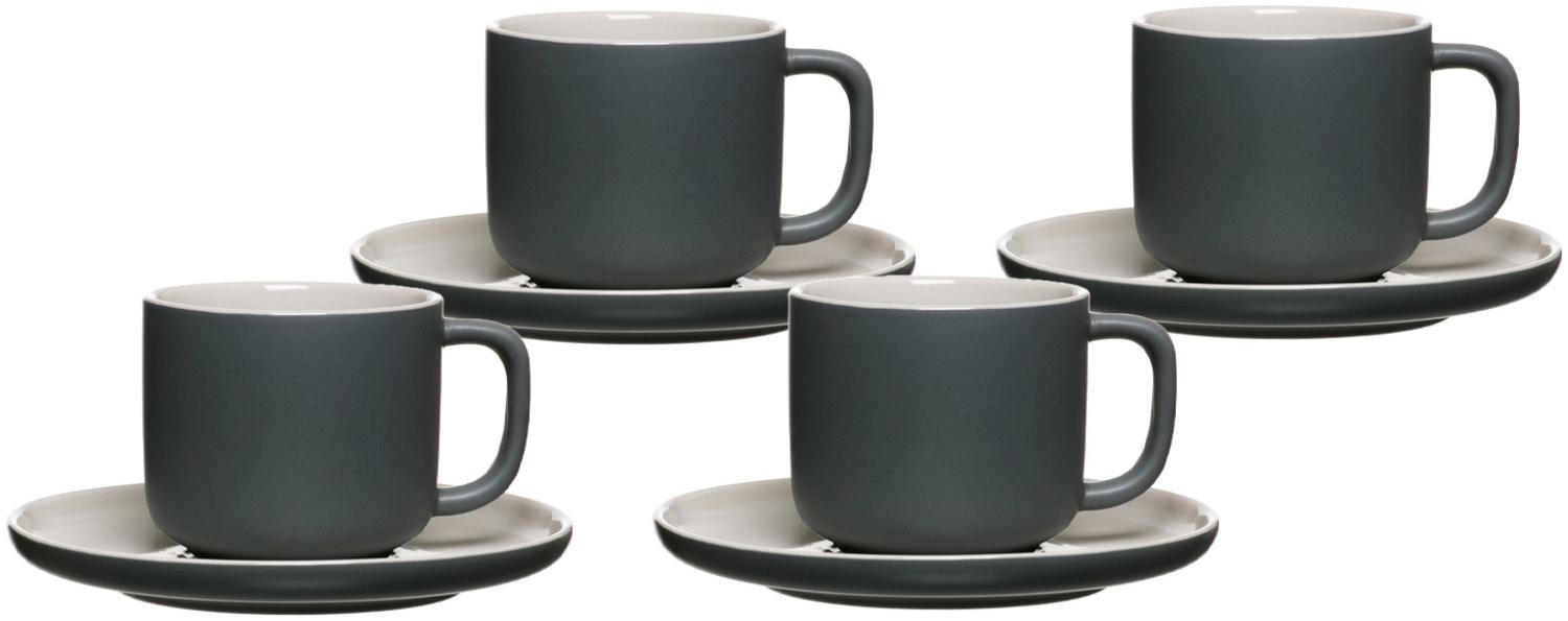 Ritzenhoff & Breker JASPER Kaffeetasse mit Untertasse 240 ml 4er Set grau Bild 1