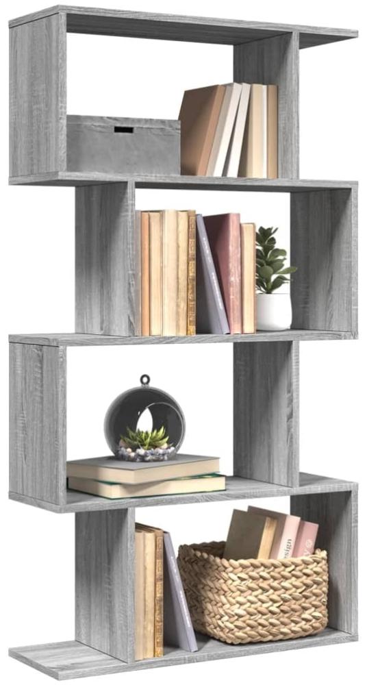 vidaXL Raumteiler-Bücherregal 4 Böden Grau Sonoma 70x24x129 cm 858107 Bild 1