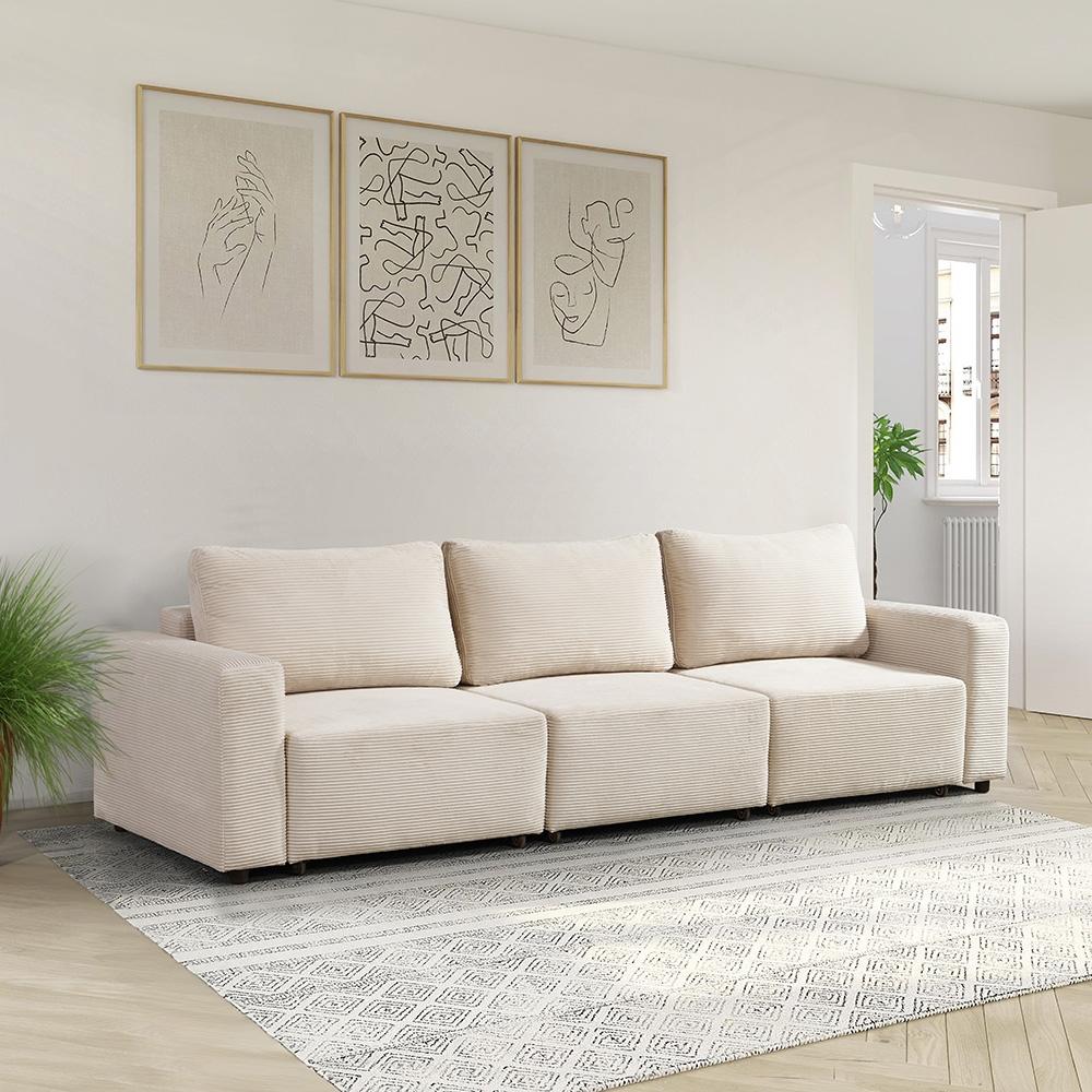 HOME DELUXE Modulares Schlafsofa VINA Beige - 295 x 92 cm Bild 1