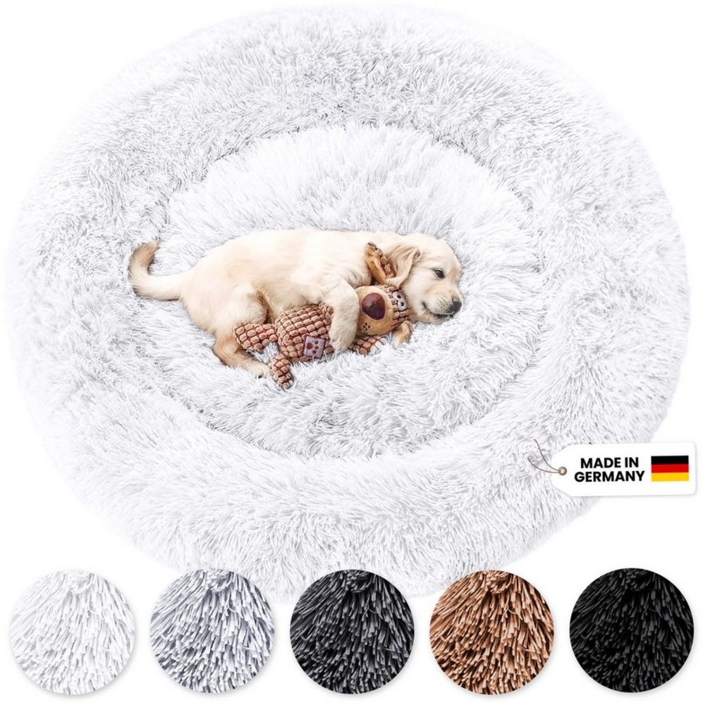 Wahre Tierliebe 'Fluffy Plus' Tierbett, Polyesterwolle, Weiß, XXS, Ø50,0 cm Bild 1