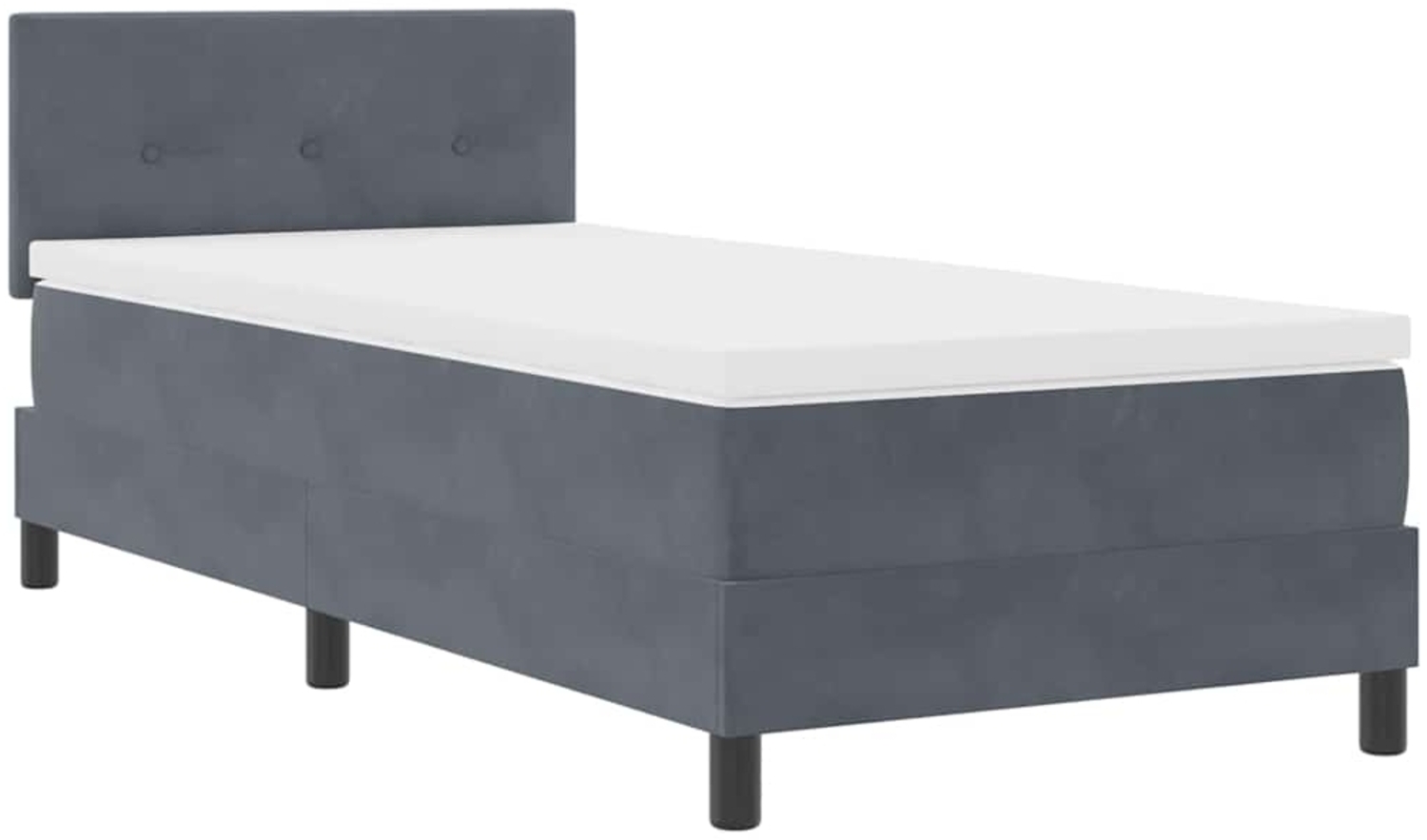 vidaXL Boxspringbett mit Matratze Dunkelgrau 100 x 200 cm Stoff 3339153 Bild 1
