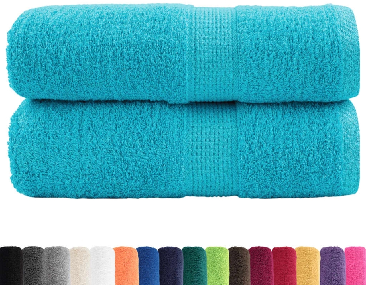 vidaXL Premium-Gästetücher SOLUND 2 Stk. Türkis 30x50 cm 600 g/m² 137446 Bild 1