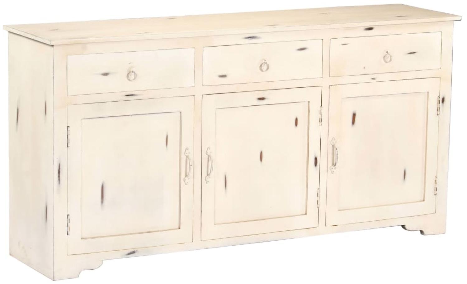 vidaXL Sideboard Weiß 160x40x80 cm Massivholz Mango 247663 Bild 1