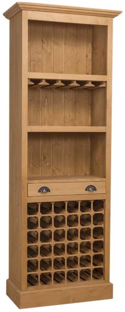 Casa Padrino Landhausstil Barschrank Naturfarben 78 x 41 x H. 210 cm - Landhausstil Weinschrank Bild 1