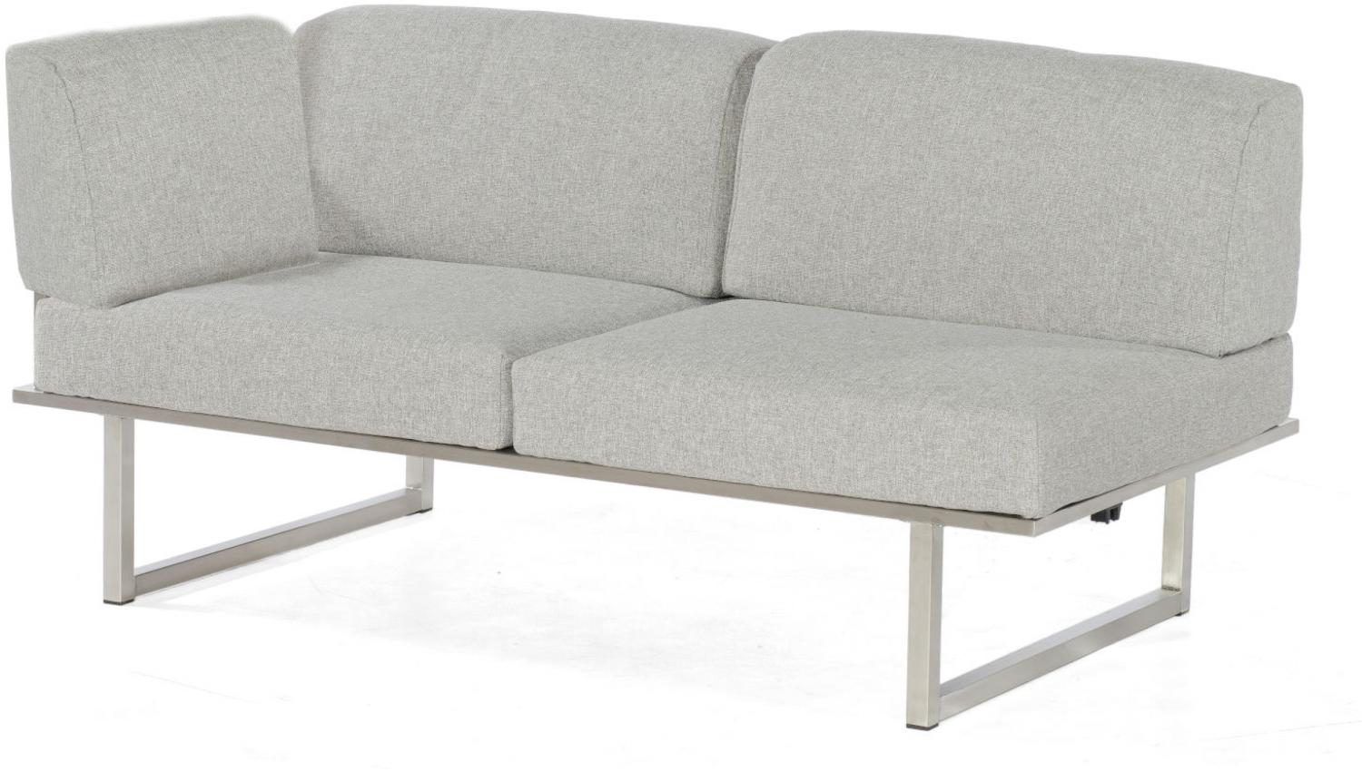 Sonnenpartner Lounge-Eckmodul 2-Sitzer links Lotus Edelstahl mit Teakholz Loungesofa Bild 1