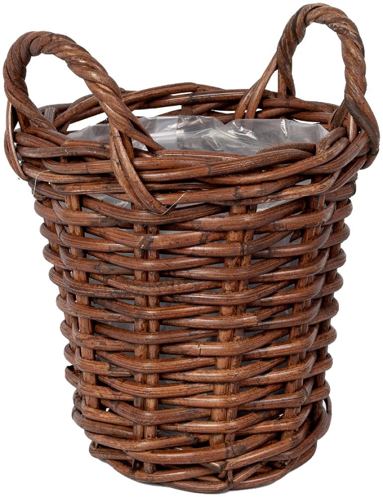 Pflanzkorb VERONA-4 ca. D20cm Natural Brown Rattan Übertopf Blumenkorb Korb Bild 1