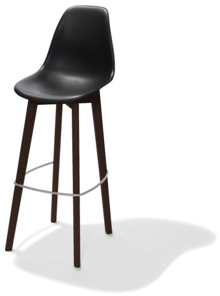 Keeve Barhocker Schwarz Ohne Armlehne, Dunkeln Birkenholz Gestell Und Kunststoff Sitzfläche, 53X47X119Cm (Bxtxh), 506Fd01Sb 4 Stück Bild 1