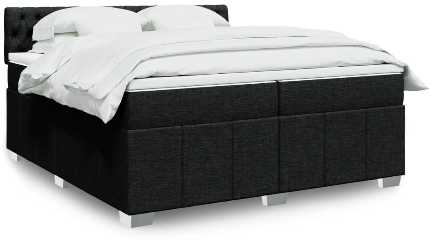 vidaXL Boxspringbett mit Matratze Schwarz 200x200 cm Stoff 3289484 Bild 1