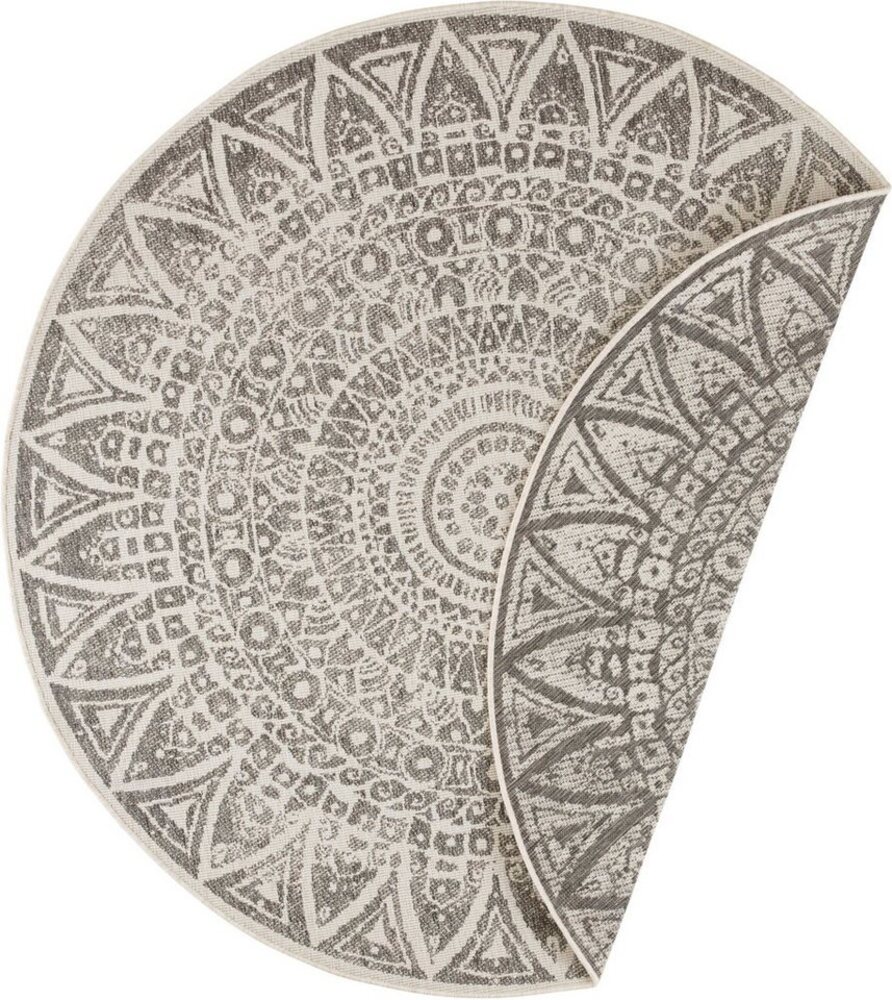 HANSE Home Teppich Lilja Wendeteppich, rund, Höhe: 5 mm, In-& Outdoor, beidseitig, Wetterfest, Balkon, Garten, Wohnzimmer Bild 1